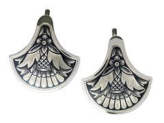 Серебряные серьги в форме раскрытого веера "Лотос"